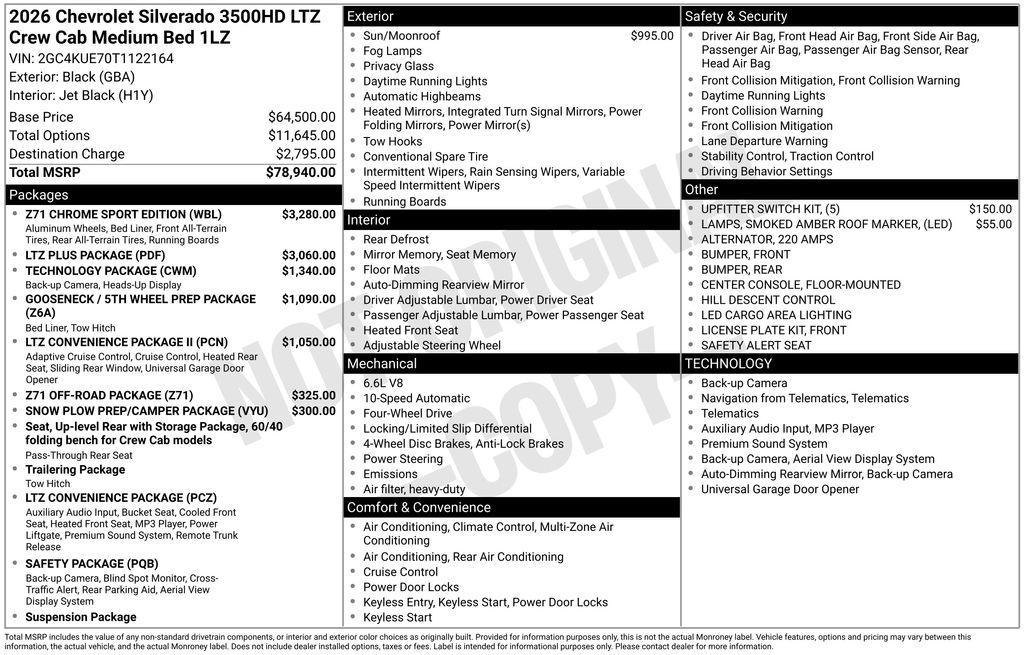 new 2026 Chevrolet Silverado 3500 car, priced at $69,521