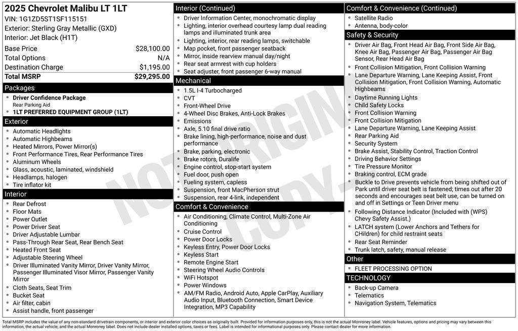 used 2025 Chevrolet Malibu car, priced at $20,192