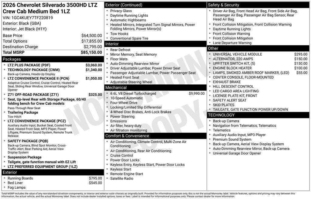 new 2026 Chevrolet Silverado 3500 car, priced at $75,394