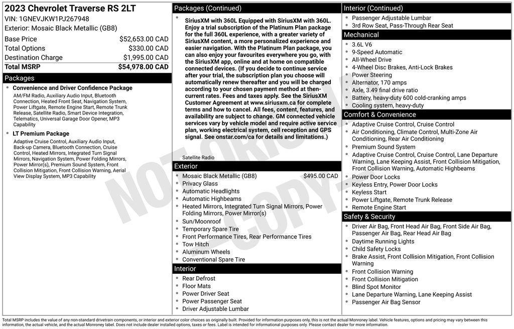 used 2023 Chevrolet Traverse car, priced at $38,738