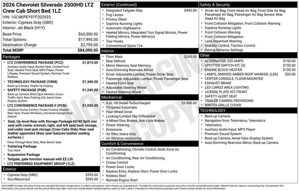 new 2026 Chevrolet Silverado 2500 car, priced at $75,689