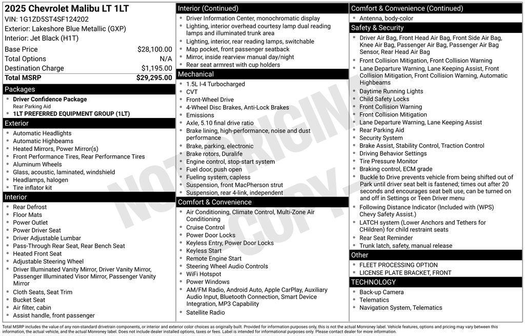 used 2025 Chevrolet Malibu car, priced at $19,147