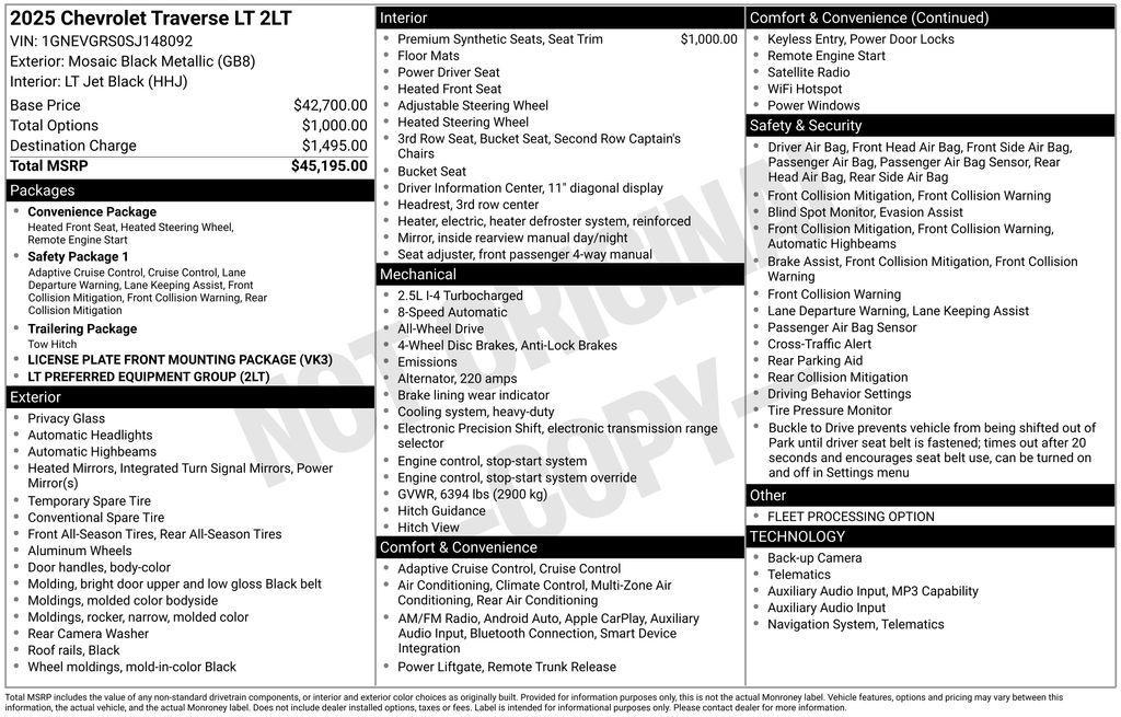 used 2025 Chevrolet Traverse car, priced at $36,348