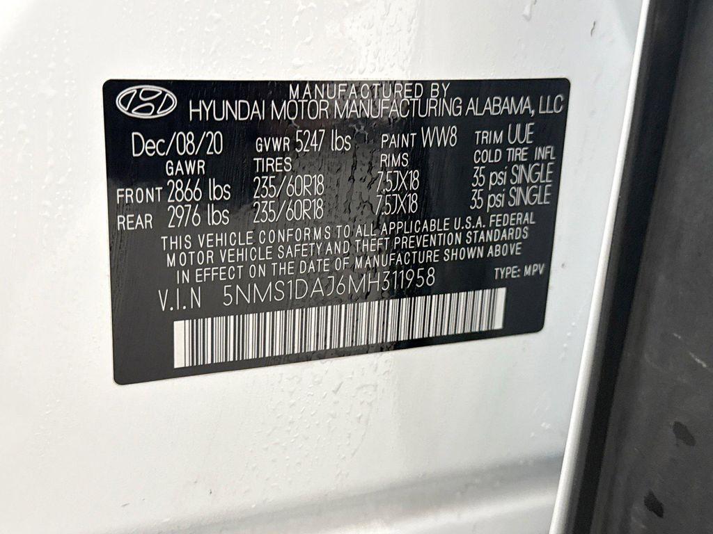 used 2021 Hyundai Santa Fe car, priced at $21,649