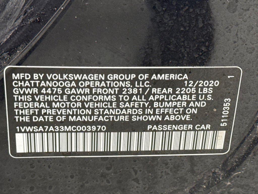 used 2021 Volkswagen Passat car, priced at $17,449