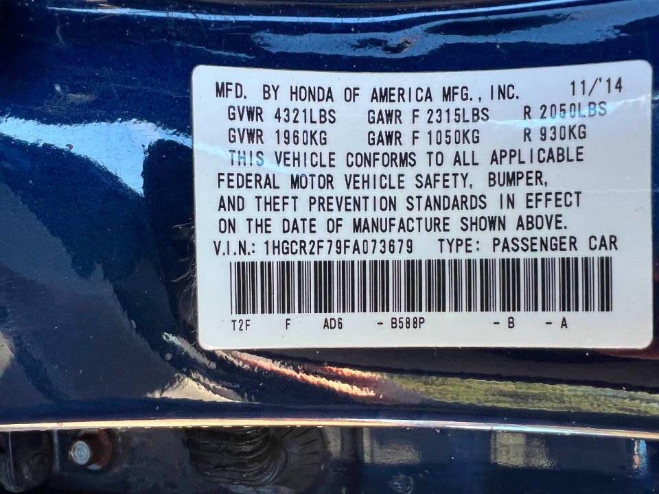 used 2015 Honda Accord car, priced at $9,999