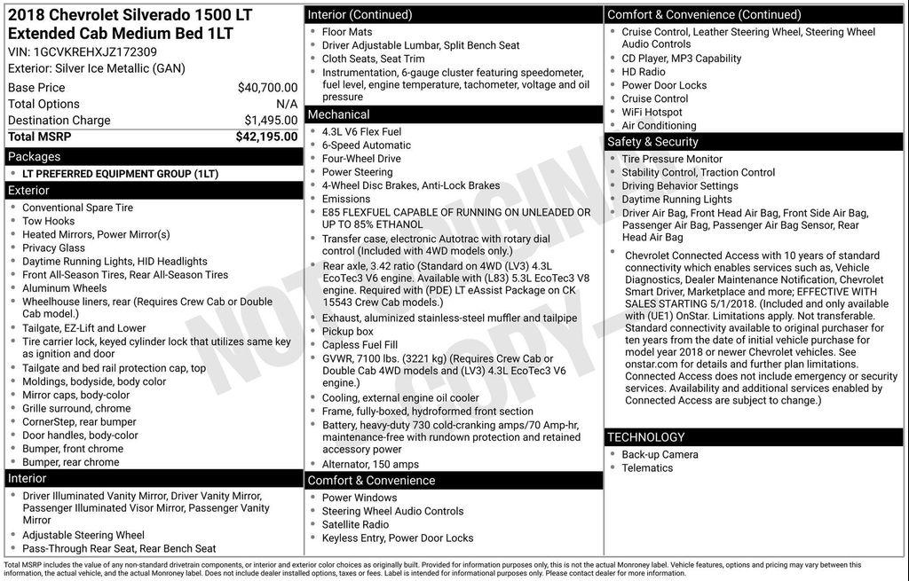 used 2018 Chevrolet Silverado 1500 car, priced at $17,781