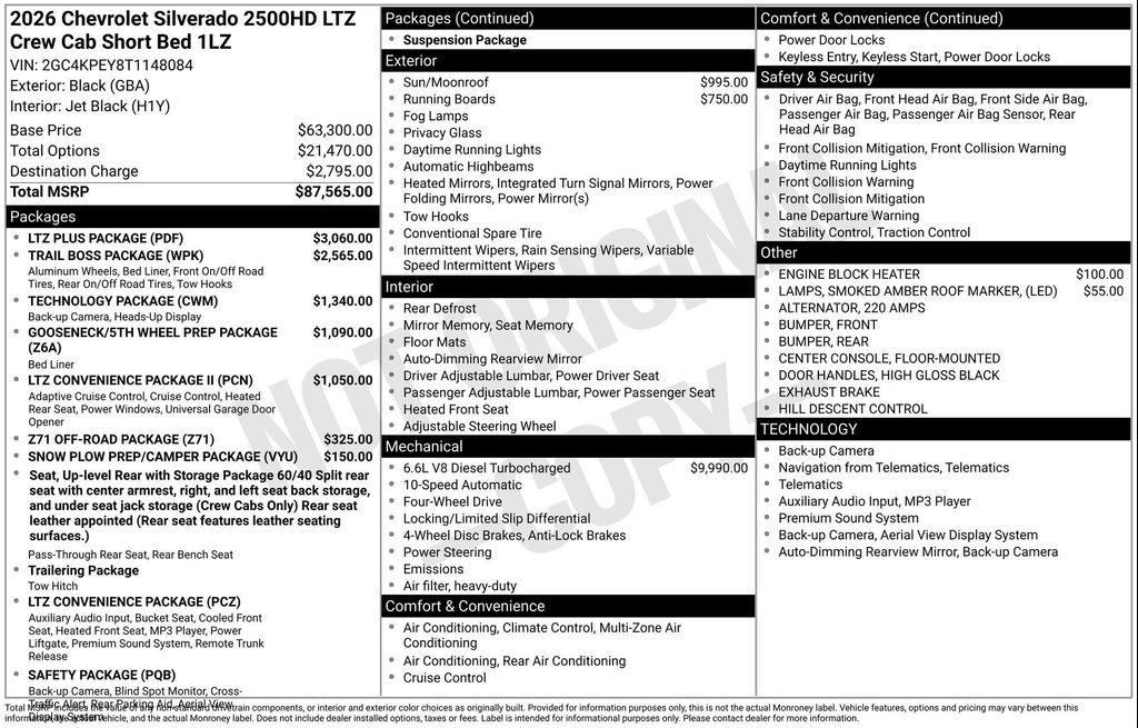 new 2026 Chevrolet Silverado 2500 car, priced at $76,990