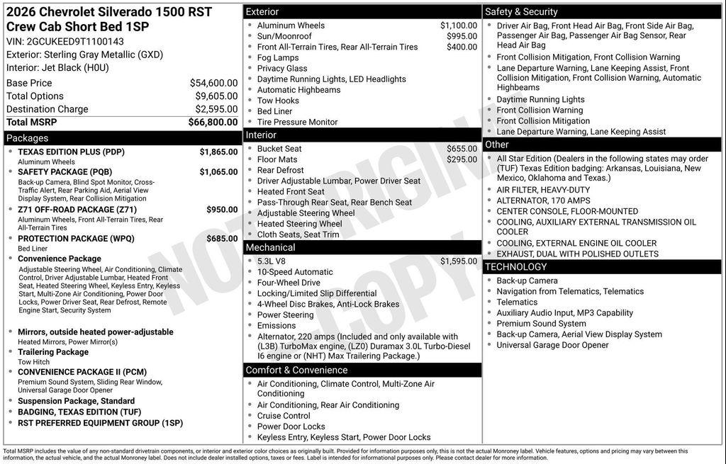 new 2026 Chevrolet Silverado 1500 car, priced at $54,586