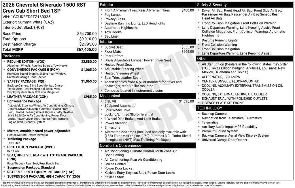 new 2026 Chevrolet Silverado 1500 car, priced at $54,871