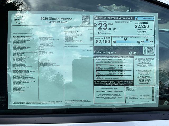 new 2026 Nissan Murano car, priced at $52,671