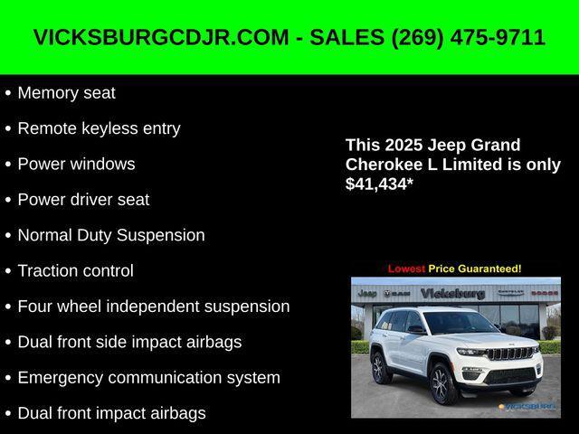 new 2025 Jeep Grand Cherokee L car, priced at $41,434