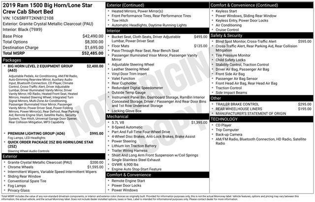 used 2019 Ram 1500 car, priced at $28,655