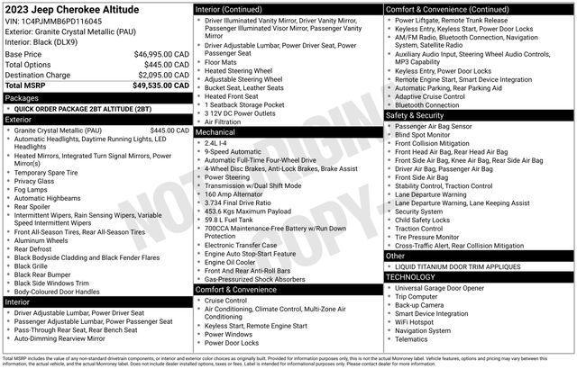 used 2023 Jeep Cherokee car, priced at $25,694