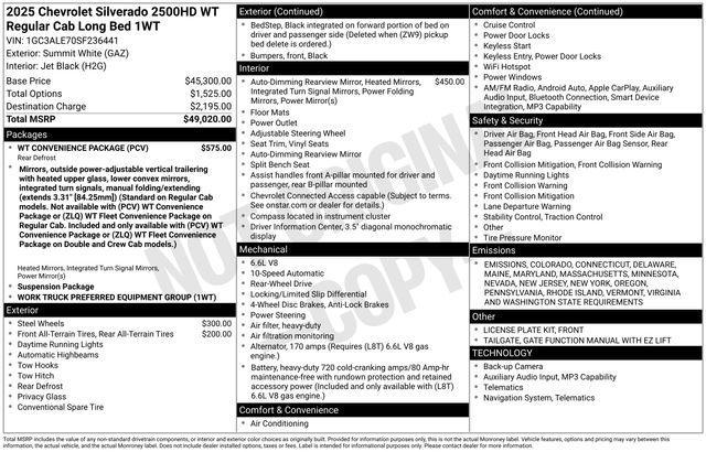 new 2025 Chevrolet Silverado 2500 car, priced at $43,914