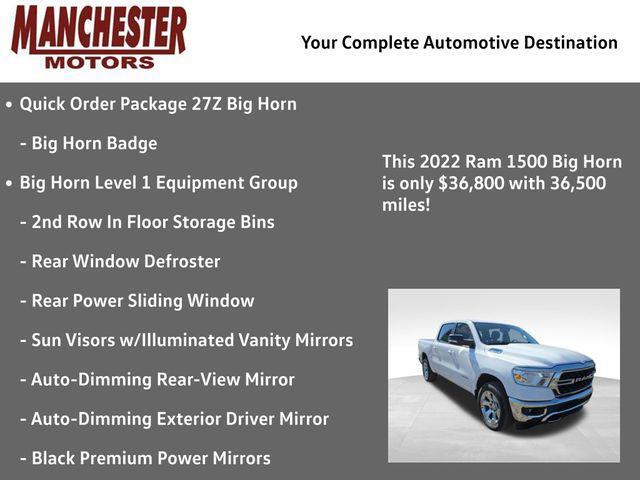 used 2022 Ram 1500 car, priced at $36,800