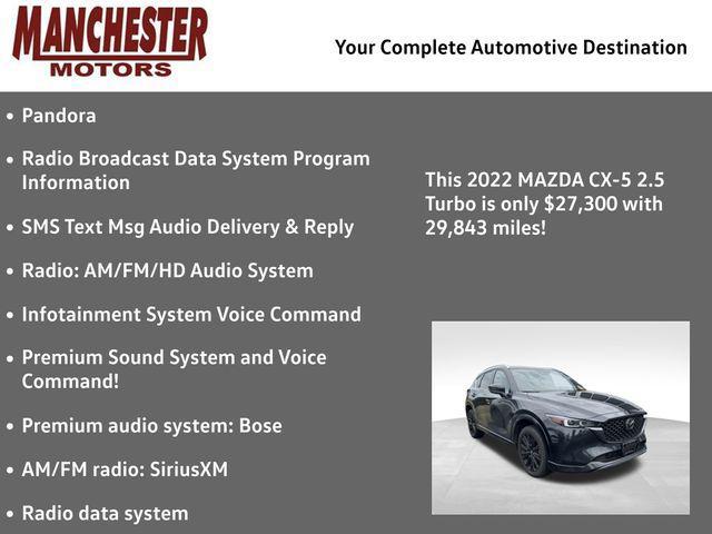 used 2022 Mazda CX-5 car, priced at $27,300