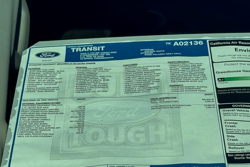 new 2026 Ford Transit-150 car, priced at $54,960