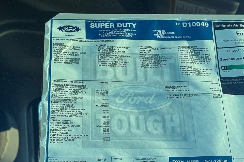 new 2026 Ford F-450 car, priced at $77,125