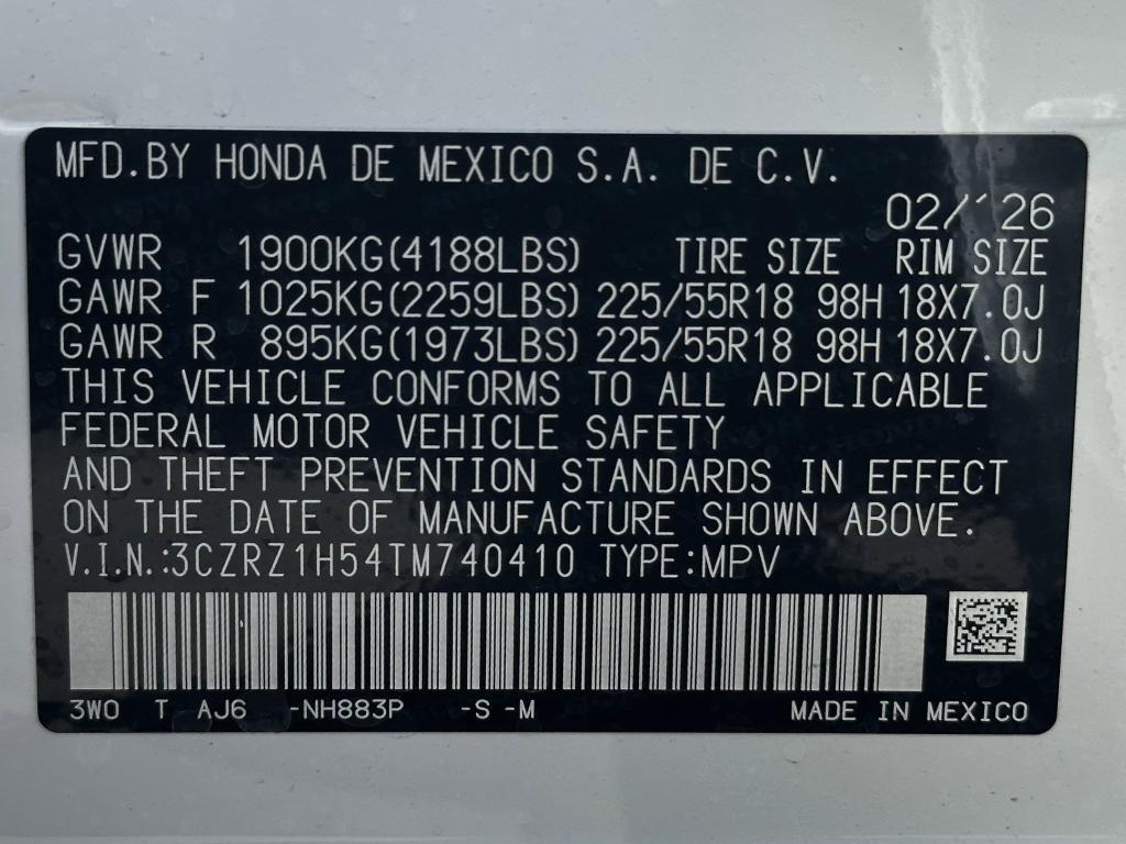 new 2026 Honda HR-V car, priced at $29,124