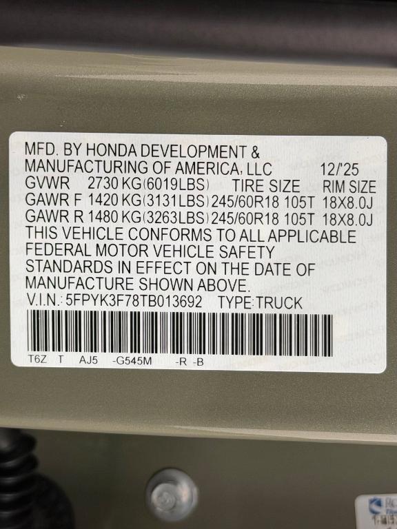 new 2026 Honda Ridgeline car, priced at $46,444