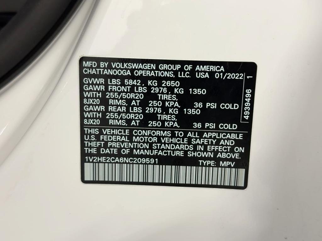 used 2022 Volkswagen Atlas Cross Sport car, priced at $24,999