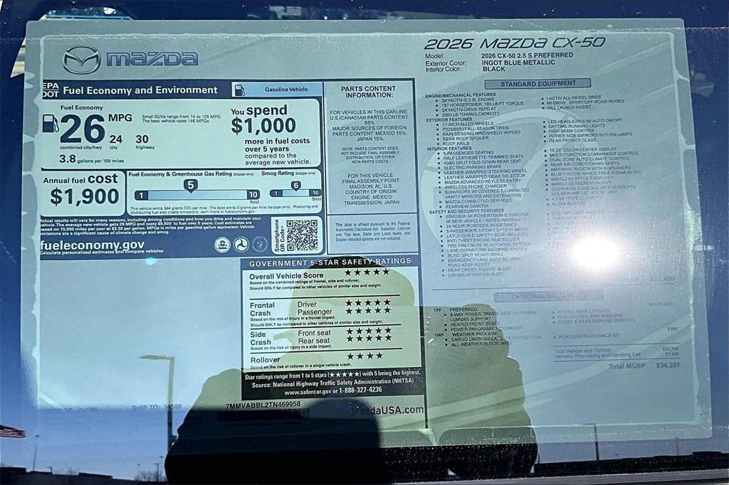 new 2026 Mazda CX-50 car, priced at $34,285