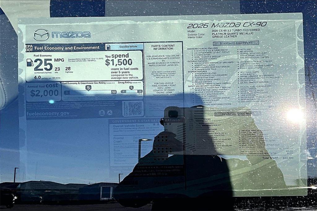 new 2026 Mazda CX-90 car, priced at $42,980