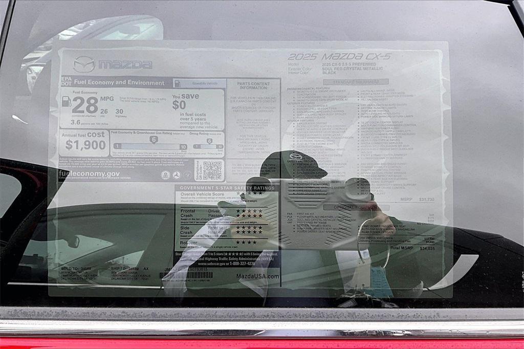 new 2025 Mazda CX-5 car, priced at $30,634