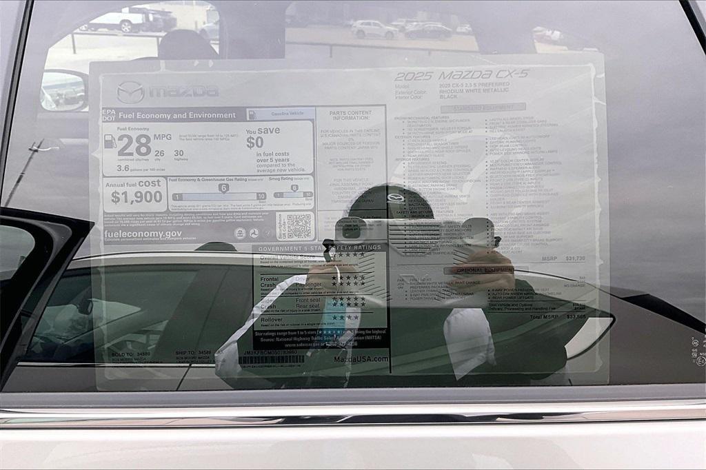 new 2025 Mazda CX-5 car, priced at $30,498