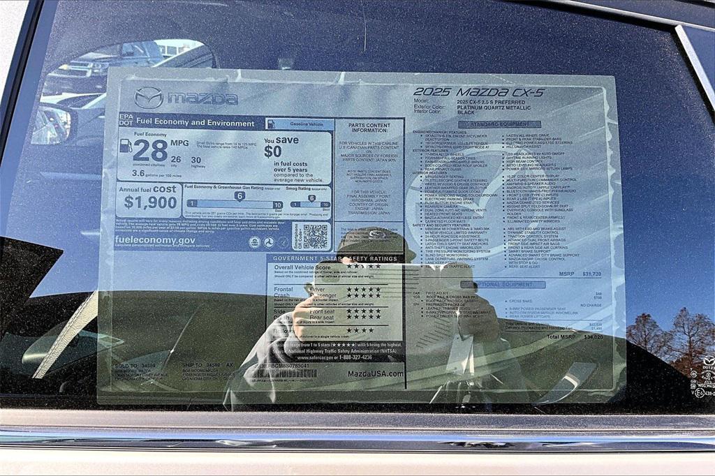 new 2025 Mazda CX-5 car, priced at $33,068