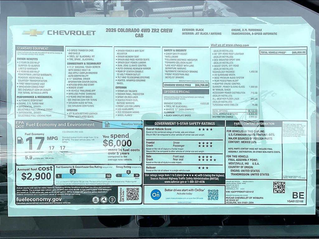 new 2026 Chevrolet Colorado car, priced at $60,979