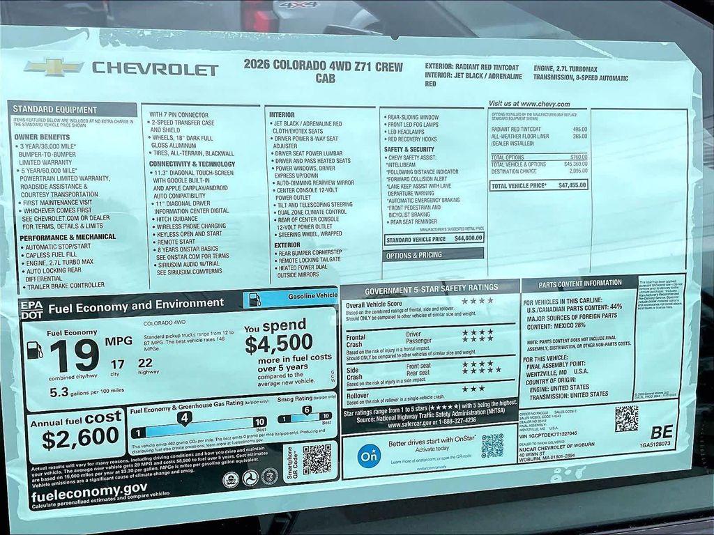 new 2026 Chevrolet Colorado car, priced at $46,984