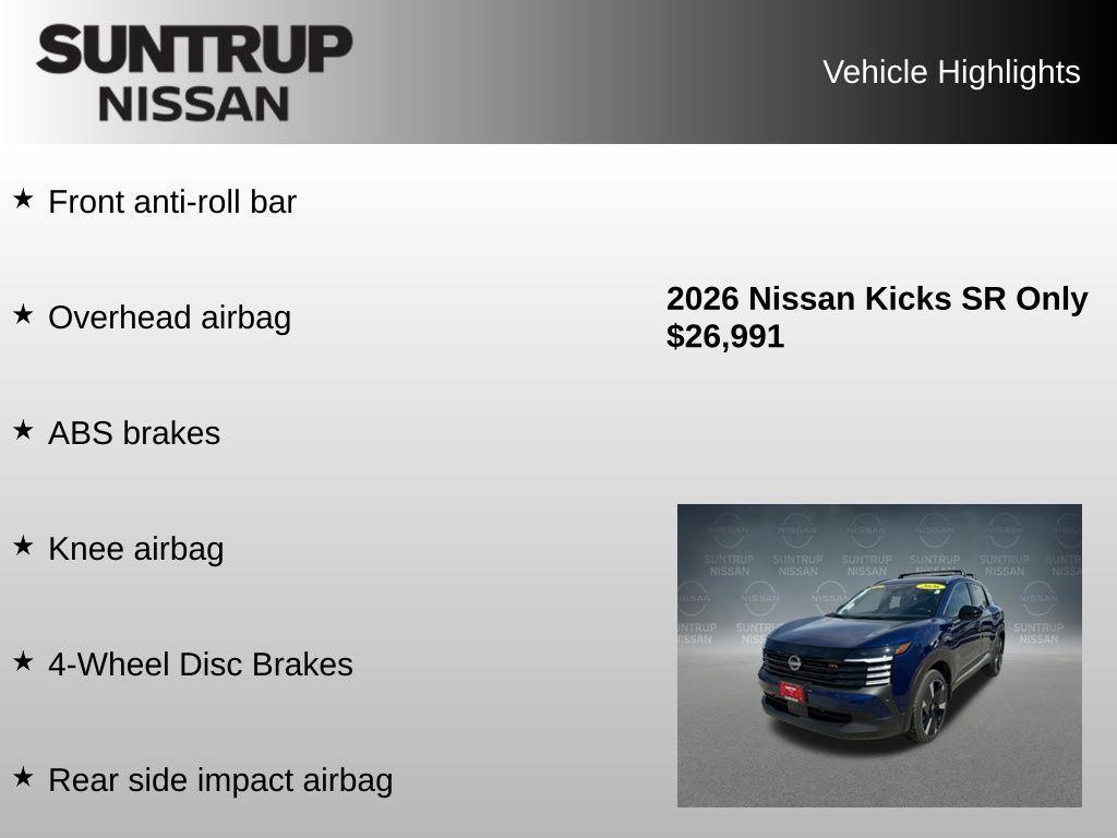 used 2026 Nissan Kicks car, priced at $26,991