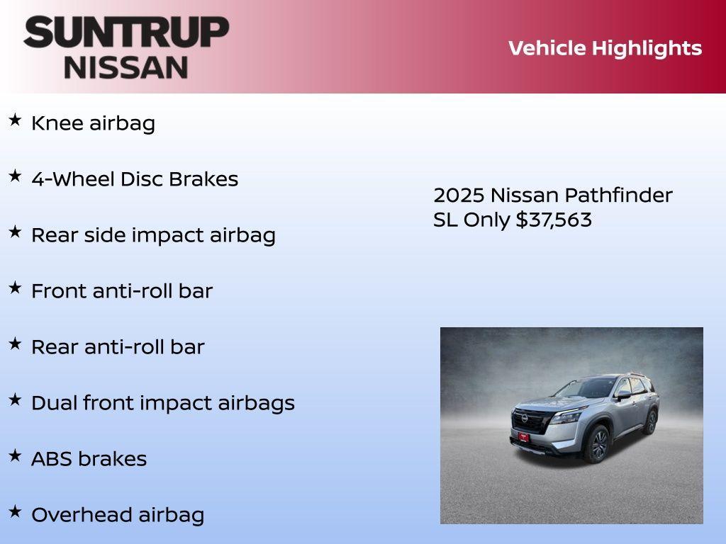 new 2025 Nissan Pathfinder car, priced at $37,563