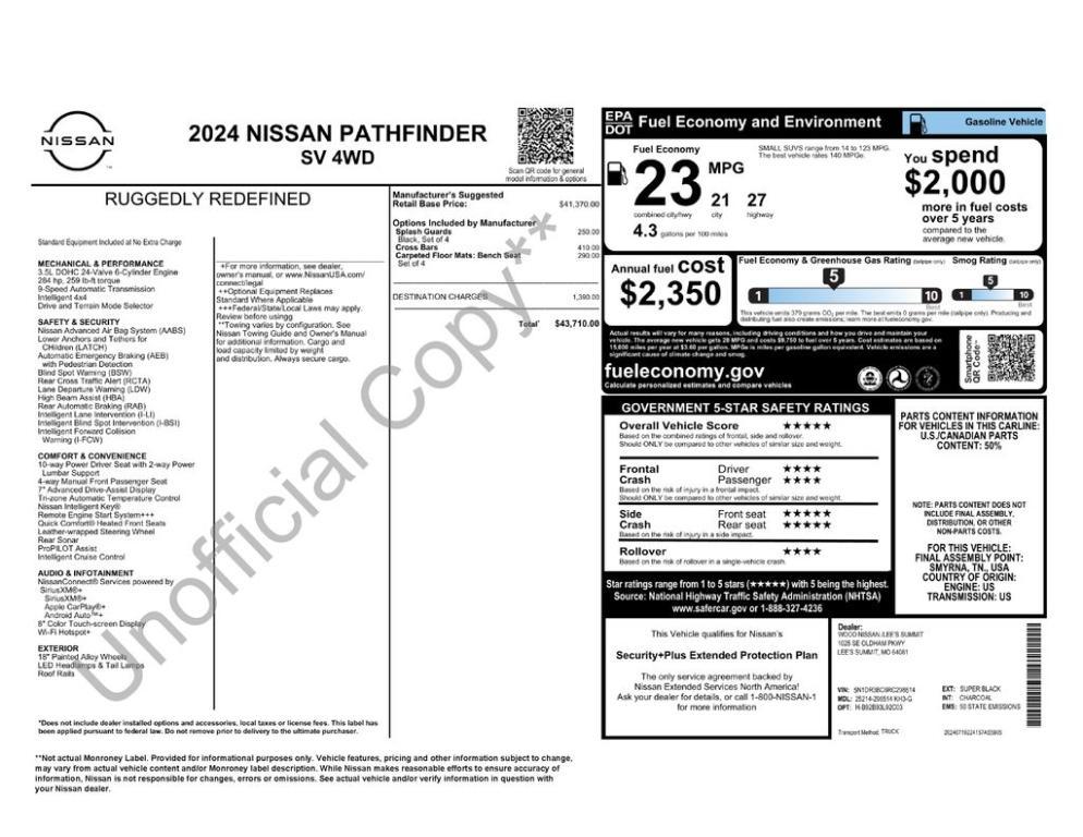 used 2024 Nissan Pathfinder car, priced at $31,705
