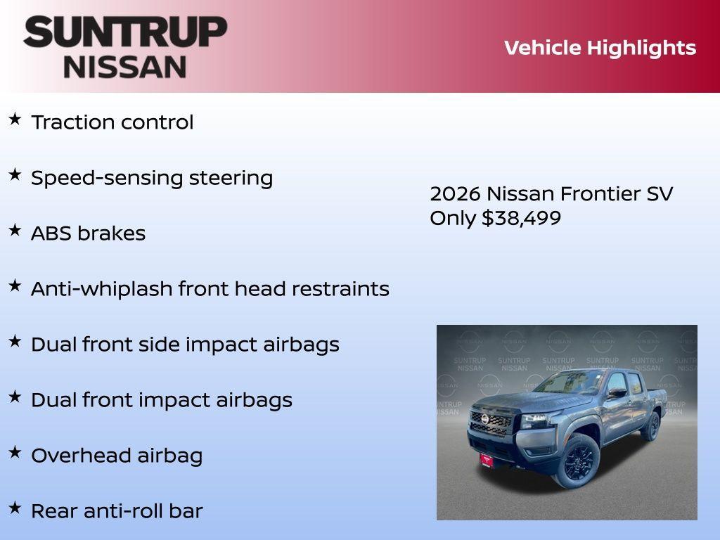 new 2026 Nissan Frontier car, priced at $38,499