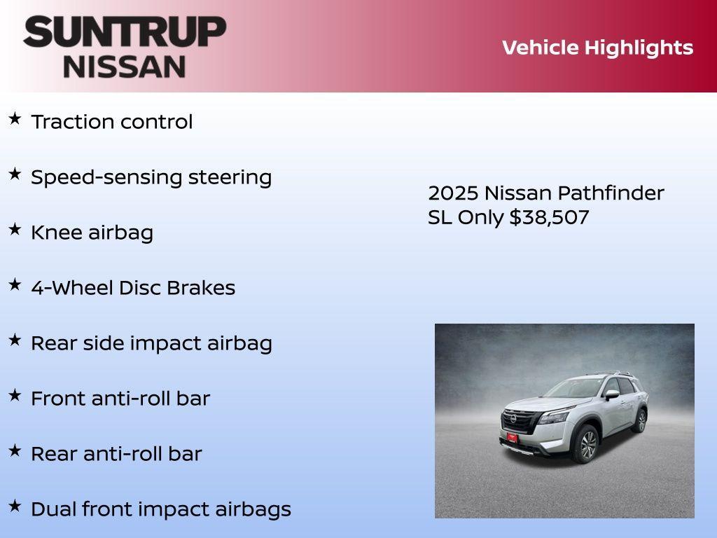new 2025 Nissan Pathfinder car, priced at $38,507