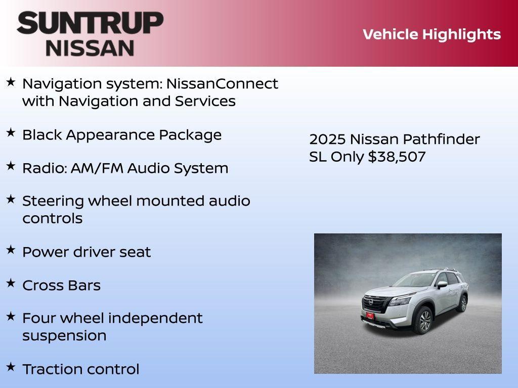new 2025 Nissan Pathfinder car, priced at $38,507