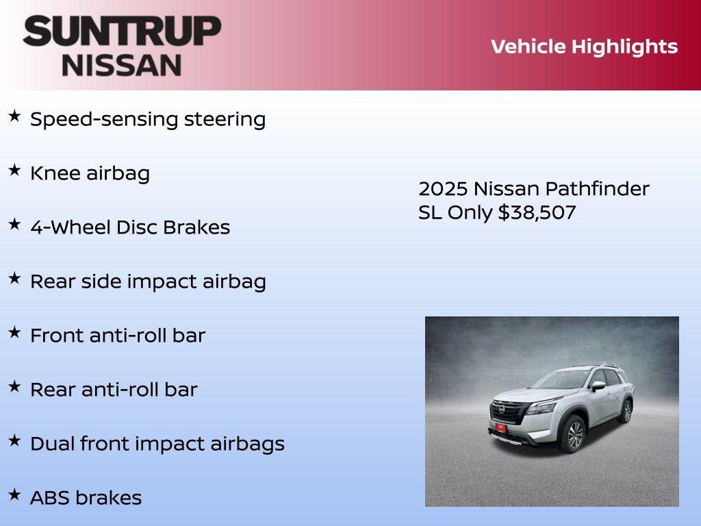 new 2025 Nissan Pathfinder car, priced at $38,507