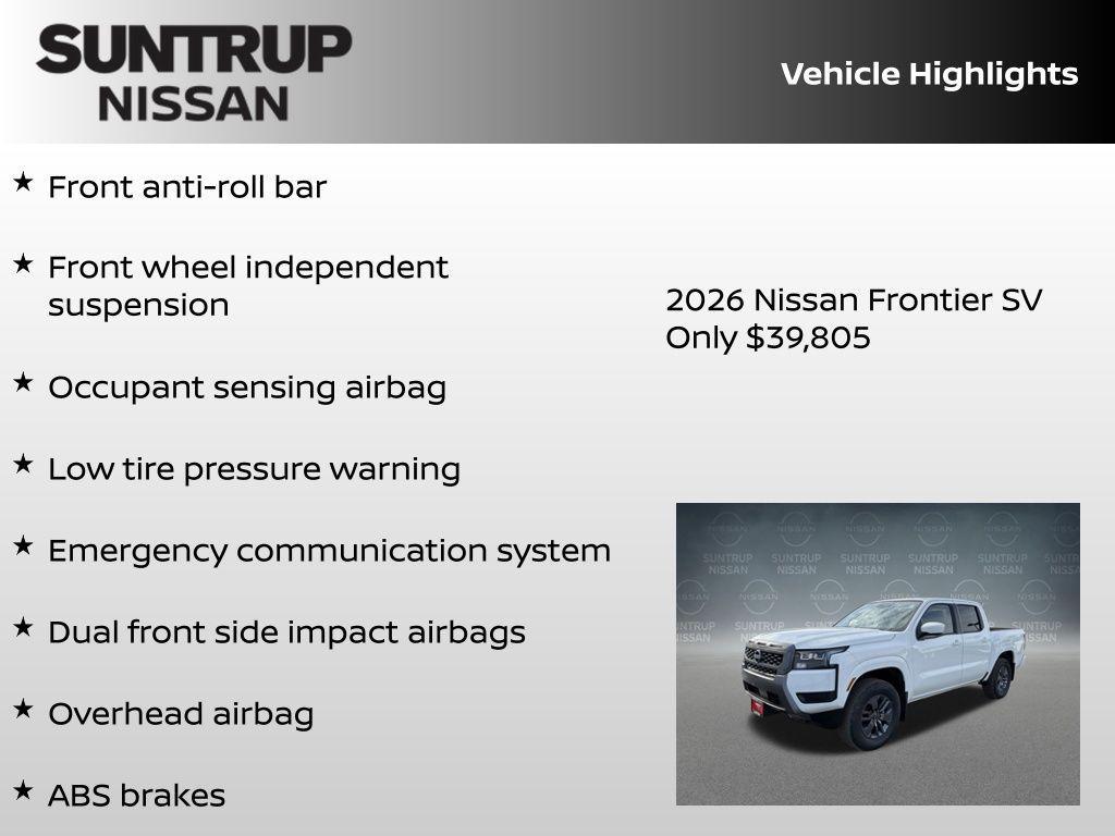 new 2026 Nissan Frontier car, priced at $39,805