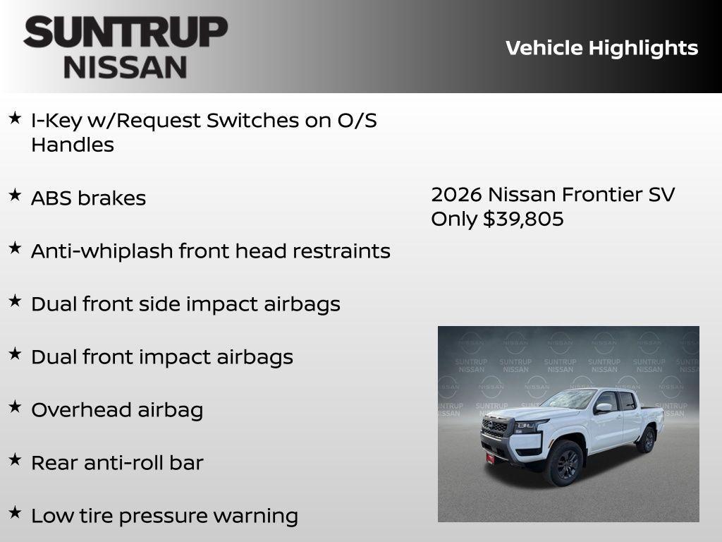 new 2026 Nissan Frontier car, priced at $39,805