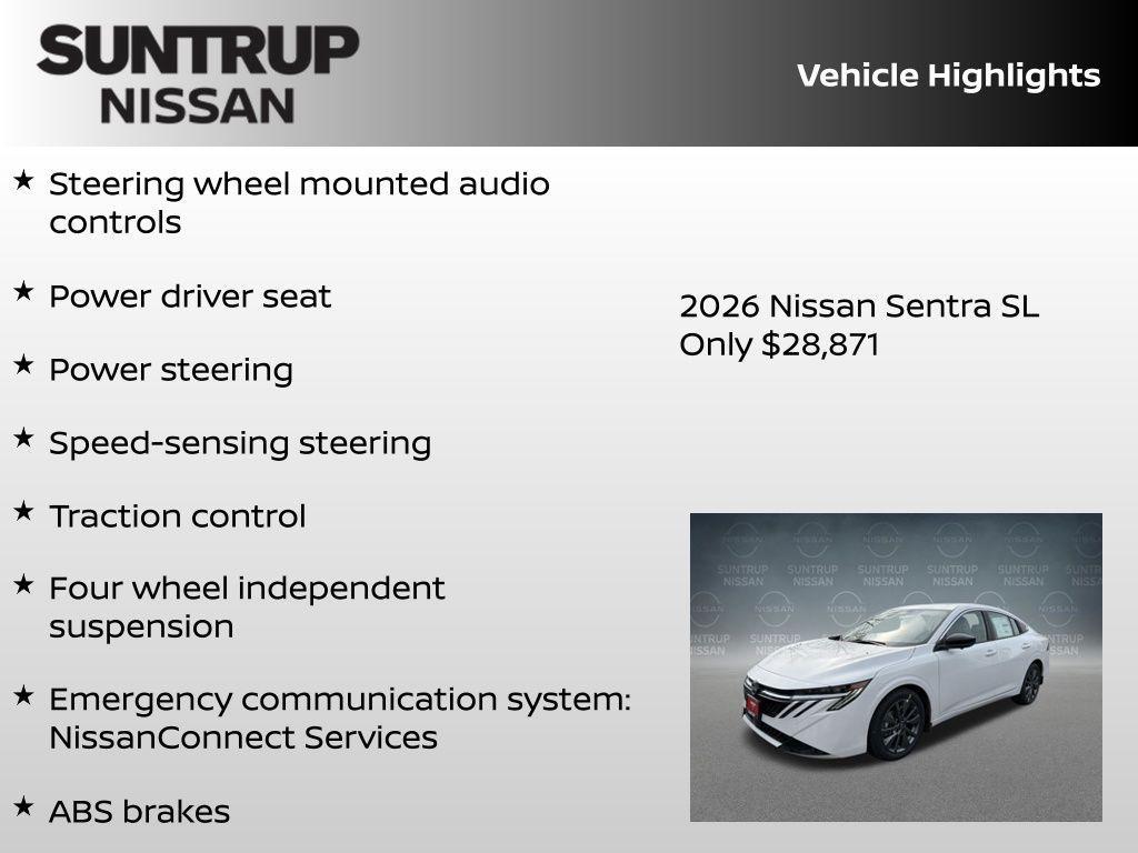 new 2026 Nissan Sentra car, priced at $28,871