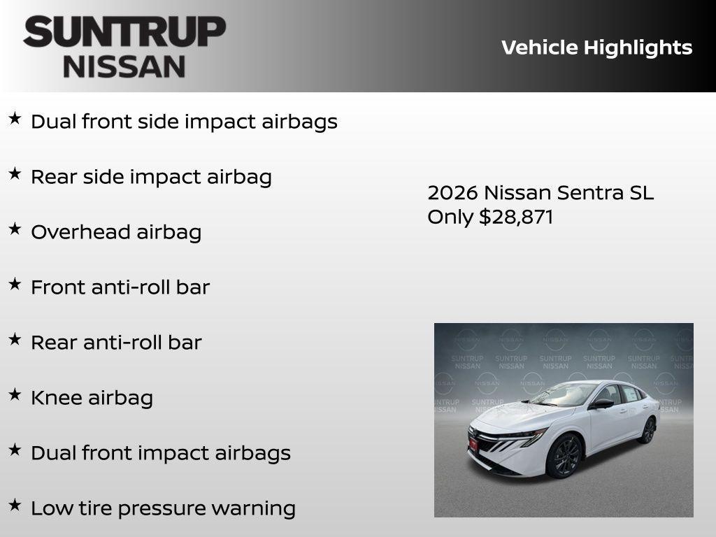 new 2026 Nissan Sentra car, priced at $28,871