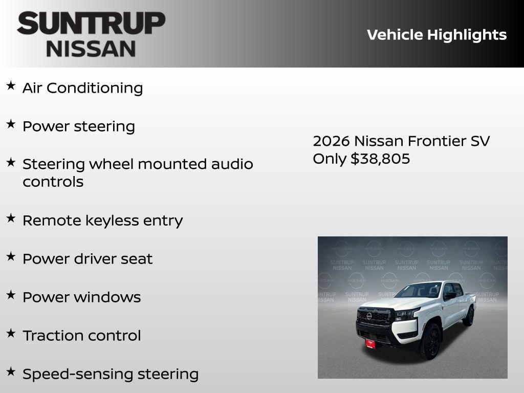 new 2026 Nissan Frontier car, priced at $38,805