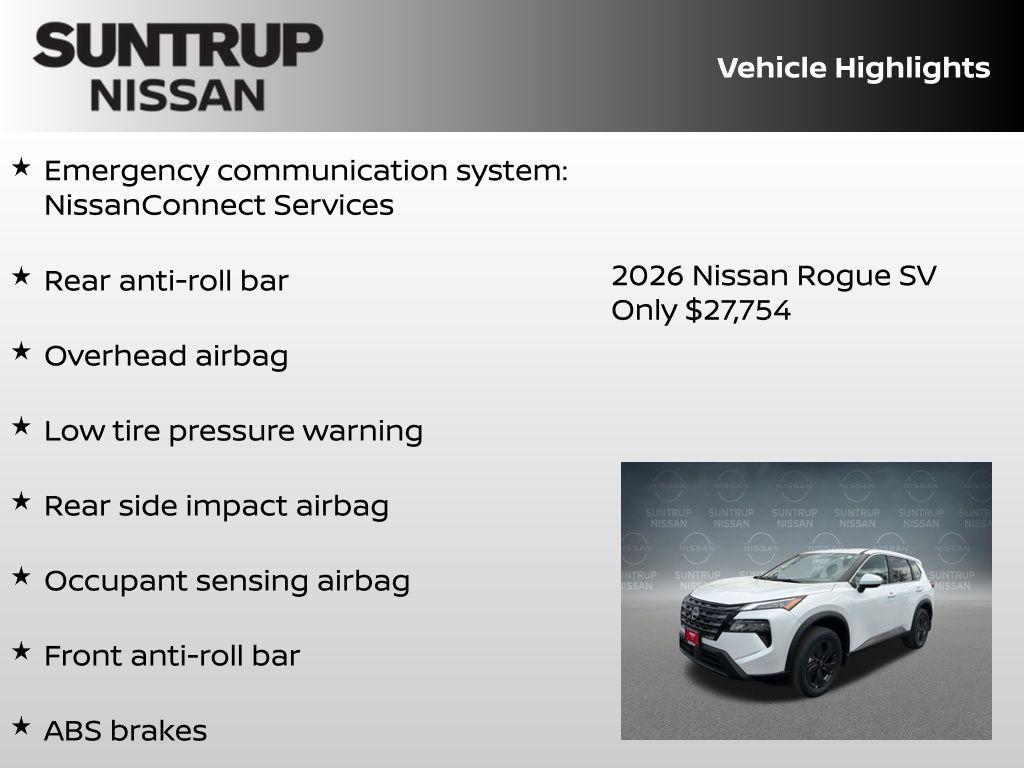 new 2026 Nissan Rogue car, priced at $27,754