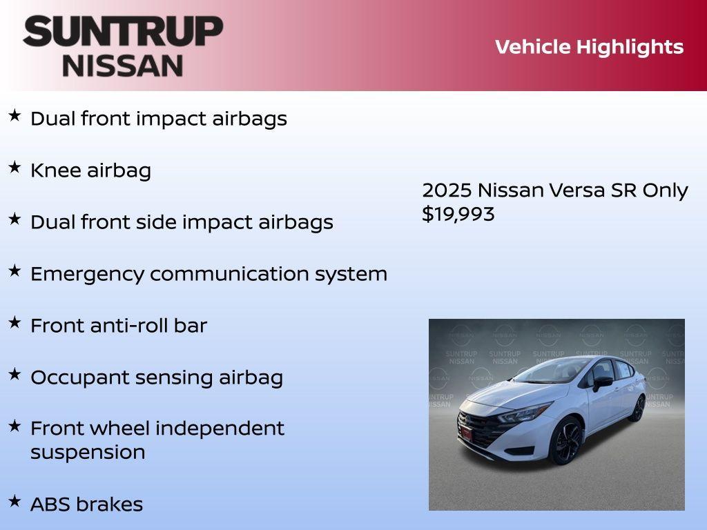 new 2025 Nissan Versa car, priced at $19,993