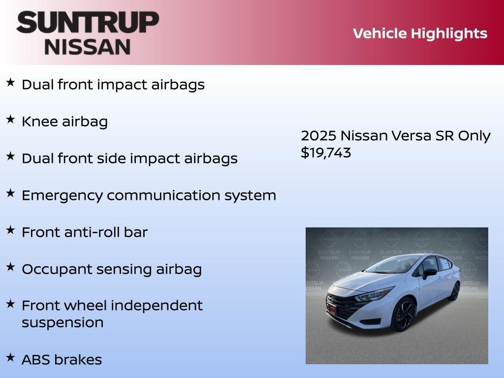 new 2025 Nissan Versa car, priced at $19,743