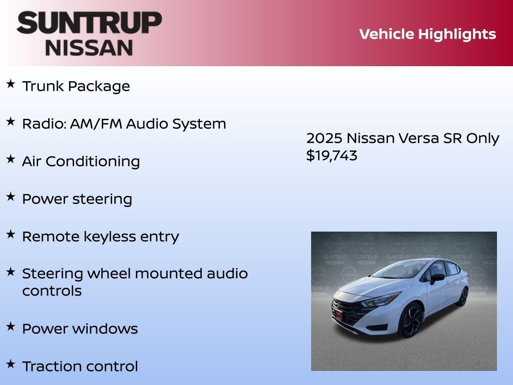 new 2025 Nissan Versa car, priced at $19,743
