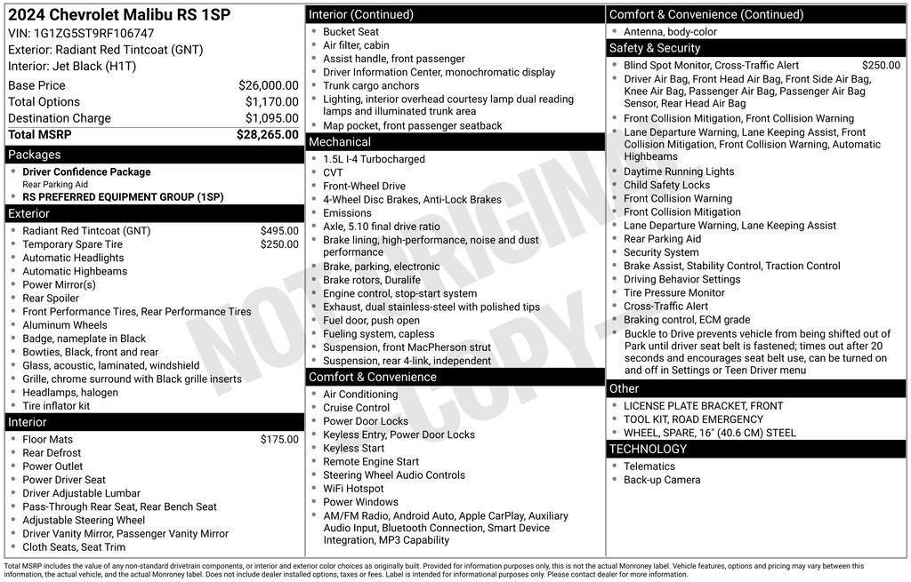 used 2024 Chevrolet Malibu car, priced at $21,225